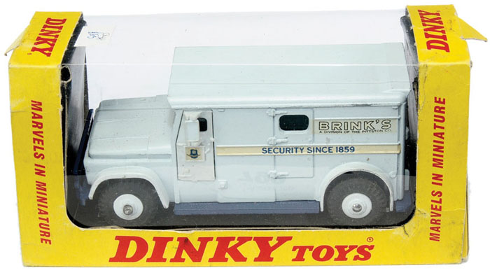 Dinky 275 Brinks armoured car reproduction painted plastic passenger guard 